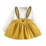 Beziun Vestido Infantil De Outono Infantil Fofo Para Bebês Anos De Idade Bandagem Coelho Meninas Vestido Florista Amarelo 2 3 Anos