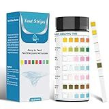 Bgieaug Tiras De Teste De Piscina De 7 Vias 100 Tiras 7 Em 1 Kit De Teste Rápido E Preciso Para Spa E Banheira De Hidromassagem Teste De PH Alcalinidade Total Nitrito Cloro Livre Total