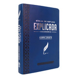 Bíblia De Estudo Explicada Capa Luxo Azul Dicionário Harpa Cristã De João Ferreira De Almeida Única Vol Volume Único Editorial Cpad Capa Mole Edição 1a Edição Em Português 2024