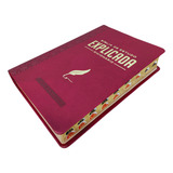 Biblia De Estudo Explicada Com Dicionario Capa Luxo Vinho Com Indice Lateral