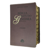 Bíblia De Estudo Genebra Ara Capa Luxo Vinho Com Indice 3 Edição Letras Grandes