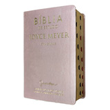 Bíblia De Estudo Joyce Meyer Letra Grande Capa Luxo Rosa Com Índice