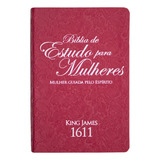 Bíblia De Estudo Para Mulheres Bkj Capa Luxo Vermelha