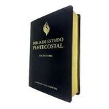 Bíblia De Estudo Pentecostal Grande Luxo Preta Edição Global Letra Grande Sem Indice