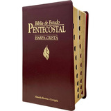 Biblia De Estudo Pentecostal Media Vinho Com Harpa E Índice Luxo