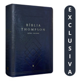 Bíblia De Estudo Thompson Aec Letra Grande Capa Azul Luxo Sofisticação E Conteúdo Completo 