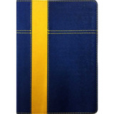 Biblia De Estudo Thompson Almeida Edição Contemporânea Capa Luxo Azul E Amarela