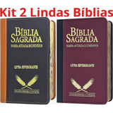 Bíblia Do Casal Letra Hipergigante Com Harpa kit Com 2 Unid