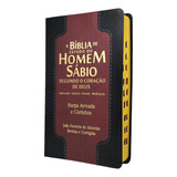 Bíblia Do Homem Sábio De Estudo Letra Gigante Preto E Bordô Masculina Capa Luxo Mole Versão Almeida Revista E Corrigida Com Harpa E Corinhos Com Índice