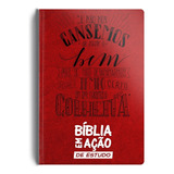 Bíblia Em Ação De Estudo   Versão Mensagem   Luxo Vermelha 