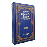 Bíblia Estudo Homem Sábio Harpa Cristã Letra Grande Capa Dura Azul