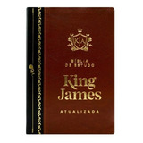 Biblia Estudo King James Atualizada Luxo Marrom E Preto Letra Grande