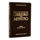 Bíblia Estudo Obreiro Ministro Pentecostal Marrom Manual Cerimonias Harpa Grande Evangelica Sagrada Masculino Feminina