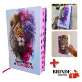Bíblia Feminina Evangélica Rosas Índice Leão Capa Dura Harpa Flores Rosa Média Letra Revista Corrigida João Ferreira Almeida Palavras De Jesus Em Negrito Branca Jovem Promessas Fé Presente Ed Especial