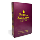 Bíblia Grande Harpa Cristã Popular Letra Grande Vinho De Almeida João Ferreira De Editora Cpad Capa Dura Em Português