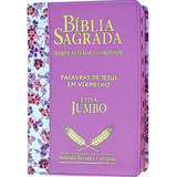 Biblia Jumbo Letra Extra Gigante Harpa Feminina Índice Rosa