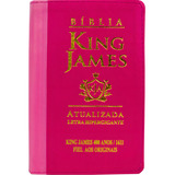 Bíblia King James Atualizada 400 Anos Letra Hipergigante Luxo Pink Bicolor De Vários Cooperadores Única Vol Único Editorial Edifique Em Português