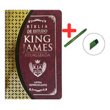 Bíblia King James De Estudo Atualizada Com Índice E Letra Hipergigante Bicolor Rosa E Pink Capa Luxo Flexível Feminina