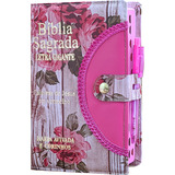 Bíblia Letra Gigante Romantic Botão C Harpa 14x21cm
