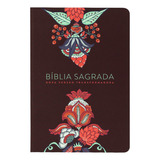 Biblia Nvt LG St Indian Flowers Vinho Editora Mundo Cristão