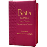 Bíblia Sagrada Almeida Corrigida Letra Gigante Palavras De Jesus Em Vermelho Com Harpa Índice Lateral E Zíper