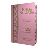 Bíblia Sagrada Capa Dura Letra Jumbo Grande Coração Floral Harpa Avivada Arc