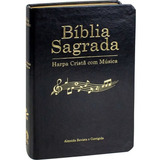 Bíblia Sagrada Com Harpa Cristã C Partitura Preta Arc Cpad