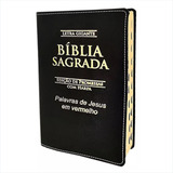 Biblia Sagrada Com Harpa Cristã Letras Grande Capa De Luxo Preta E Índices Revista E Corrigida Versão João Ferreira De Almeida