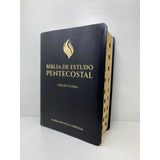 Biblia Sagrada De Estudo Pentecostal Preta Grande Com Índice E Capa Plástica Edição Global