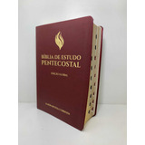 Biblia Sagrada De Estudo Pentecostal Vinho Grande Com Índice E Capa Plástica Edição Global