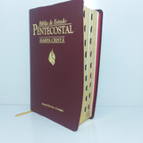 Bíblia Sagrada De Estudo Pentecostal Vinho Média Com Índice