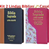 Bíblia Sagrada Do Casal Com Harpa E Corinhos Kit 2 Bíblias