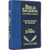 Bíblia Sagrada Evangélica Masculina Letra Hipergigante Preto azul