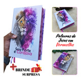 Bíblia Sagrada Feminina Evangélica Luxo Letra Média Harpa Cristã Capa Dura Leão Índice Palavras De Jesus Em Negrito Média Flores Rosa João Ferreira Almeida Revista Corrigida Branca Jovem Promessas Fé
