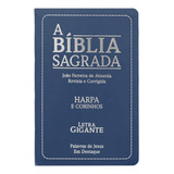 Bíblia Sagrada Harpa E Corinhos Arc Letra Gigante Capa Semiflexível Azul De Vários Autores Editora Cpp Capa Mole Em Português 2023