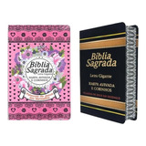 Bíblia Sagrada Kit Casal Abençoado Cpp Preta Outra Rosa Pink