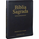 Bíblia Sagrada Letra Extragigante Com Índice Digital Couro Bonded Preto Almeida Revista E Corrigida arc Com Letras Vermelhas De Sociedade Bíblica Do Brasil Editorial Sociedade Bíblica Do Brasil