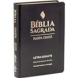 Bíblia Sagrada Letra Gigante Com Harpa Cristã Capa Sintética Flexível Preta Almeida Revista E Corrigida ARC 