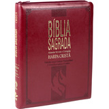 Bíblia Sagrada Letra Gigante Com Harpa Cristã E Índice Couro Sintético Vinho E Zíper Almeida Revista E Corrigida arc Com Letras Vermelhas De Sociedade Bíblica Do Brasil Editorial Sociedade Bíbl