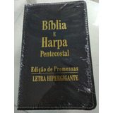 Bíblia Sagrada Letra Gigante Com Harpa Cristã Edição Promessas Preta De João Ferreira De Almeida Editora Kings Cross Em Português