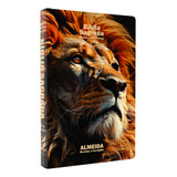 Bíblia Sagrada Letra Gigante Leão Perfil Harpa Cristã Capa Dura De João Ferreira De Almeida Editorial Jaboque Livraria Cristã Edição Atual Em Português 2024