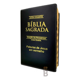 Biblia Sagrada Letra Gigante Luxo Popular - Preta - C/ Harpa E Palavras De Jesus Em Vermelho - Rc