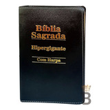 Biblia Sagrada Letra Hipergigante Luxo Preta C Harpa