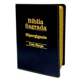 Biblia Sagrada Letra Hipergigante Luxo Preta C Harpa