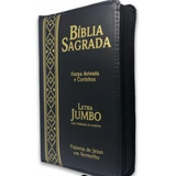 Bíblia Sagrada Letra Jumbo Com Harpa E Corinhos Almeida Revisada Zíper Índice Luxo Palavras De Jesus Em Vermelho