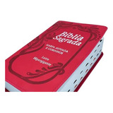 Biblia Sagrada Luxo Capa Vermelha Alto Relevo Letra Hipergigante Com Índice Harpa E Corinhos