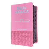 Bíblia Sagrada Versão Nvi Letra Hipergigante Com Índice Capa Luxo Rosa