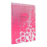 Bíblia Slim King James Bkj Fiel 1611 Ultra Fina Rosa Lilas Pink Feminina Detalhes Prata Sagrada Capa Luxo Premium