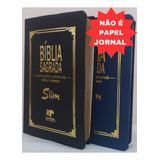 Biblia Slim Ultrafina Com Ajudas Adicionais E Harpa Para O Casal Capa Luxo Preta Azul Marinho