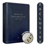Bíblia Thompson De Estudo Aec Letra Grande C Índice Capa Luxo Azul